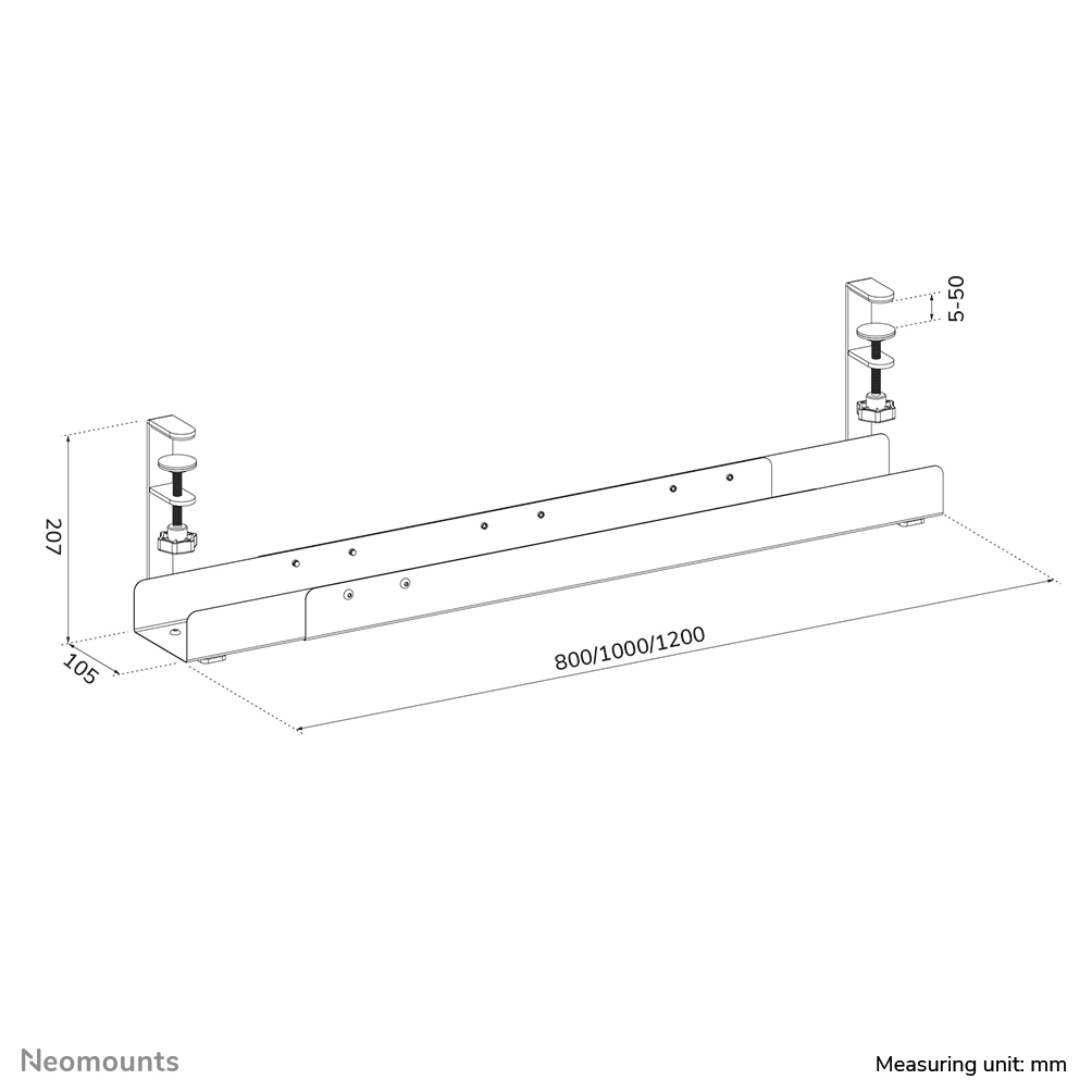 Neomounts ADS07-120BL Vassoio portacavi - montaggio a morsetto - universale
